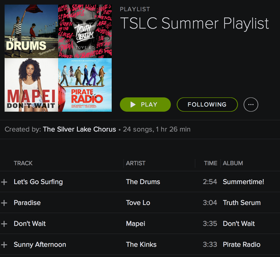 TSLC Summer Playlist Spotify